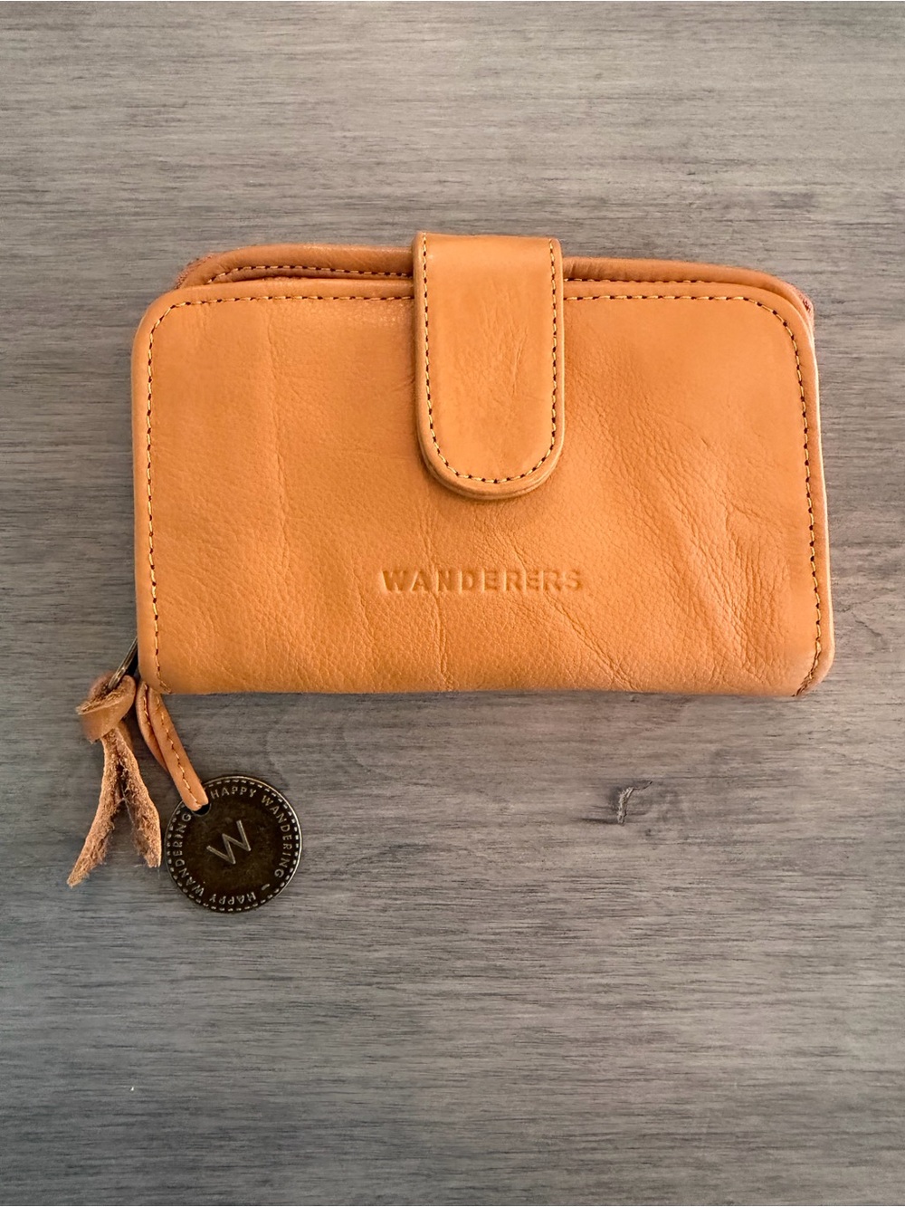 Wanderers The Torcello Tan Leather Wallet - Compact Women's Zip Clutch